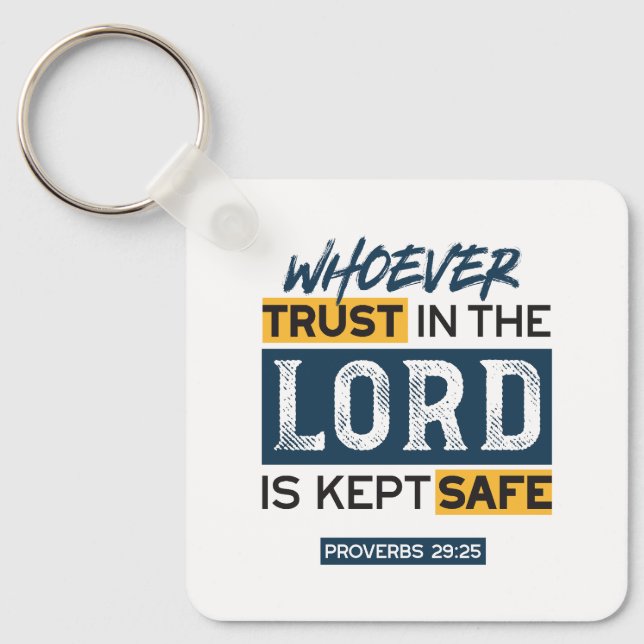 Chaveiro Bible Quote Art - Proverbs 29:25 Trust in God (Frente)