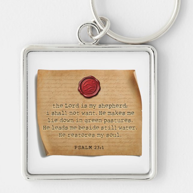 Chaveiro BIBLE VERSE - Psalm 23:1 - Keychain (Frente)