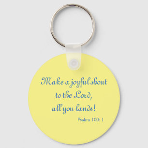 Chaveiro Bíblia bonita Verso Amarelo e Azul