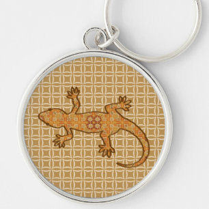 Chaveiro Bíblia Tribal Gecko - ferrugem, âmbar e bronzead