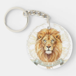 Chaveiro Biblical WatercolorAcrylic Keychain Lion of Judah