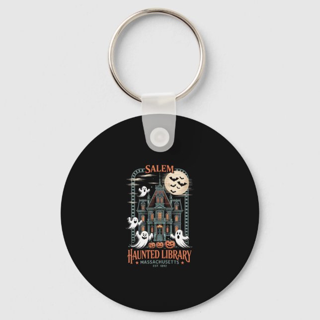 Chaveiro Biblioteca de Camisas de Bookworm Halloween (Frente)