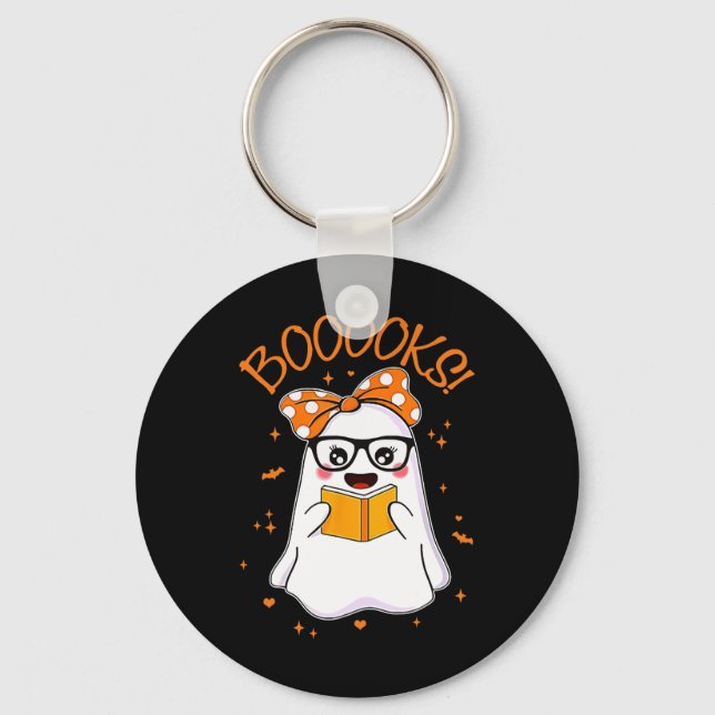 Chaveiro Biblioteca de Livros sobre Mulheres de Halloween (Frente)