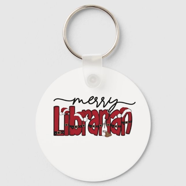 Chaveiro Biblioteca do Livro de Natal da Biblioteca feliz (Frente)
