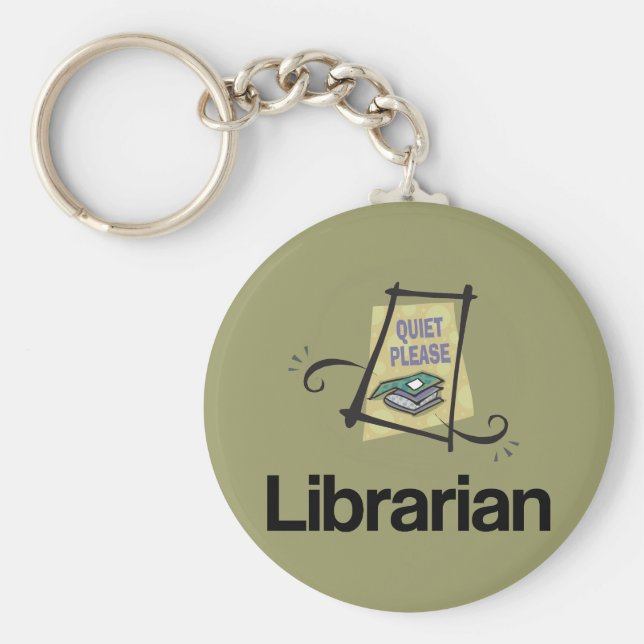 Chaveiro Biblioteca Engraçado Quiet Please Library Gift (Frente)