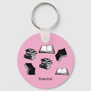Chaveiro Bibliotecário Bibliófilo Livresco Livro Rosa