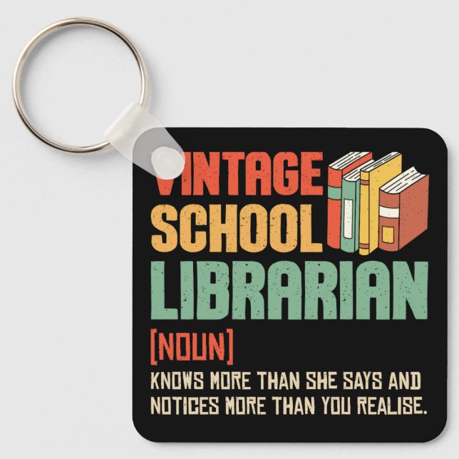 Chaveiro Bibliotecário Escolar Pronúncia Engraçada (Frente)