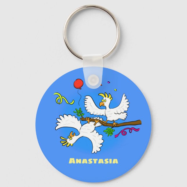 Chaveiro Bicatuta de pássaros engraçados (Frente)