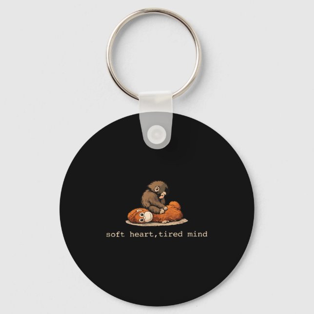 Chaveiro Bicho de pelúcia de macaco Punch fofo bebê macaco  (Frente)