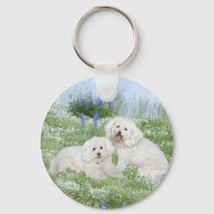 Chaveiro Bichon Frise Bluebonnets