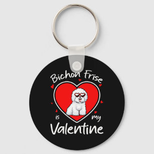 Chaveiro Bichon Frise é o meu coração em forma de valentine