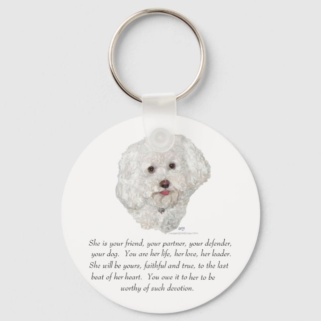 Chaveiro Bichon Frise KeepsasaemFEMALE (Frente)