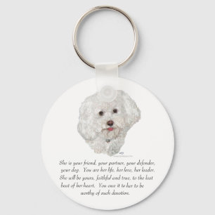 Chaveiro Bichon Frise Lembrança FÊMEA