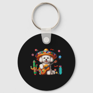 Chaveiro Bichon Frise Sombrero Mexicano Cinco de Mayo