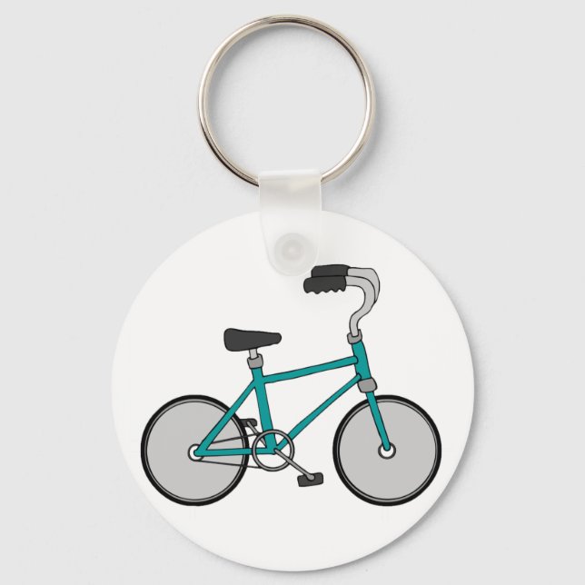 Chaveiro Bicicleta Azul Simples Retro (Frente)