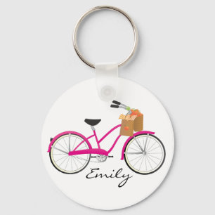 Chaveiro Bicicleta do rosa quente com laranjas