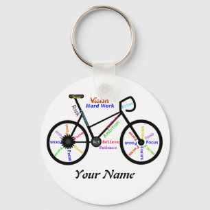 Chaveiro Bicicleta inspirador, ciclo, Biking, palavras do