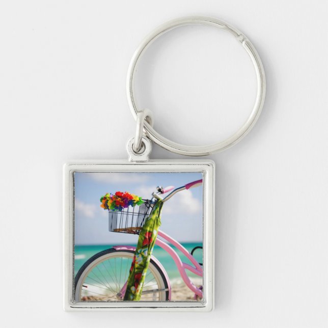 Chaveiro Bicicleta na praia | Miami, Florida (Frente)