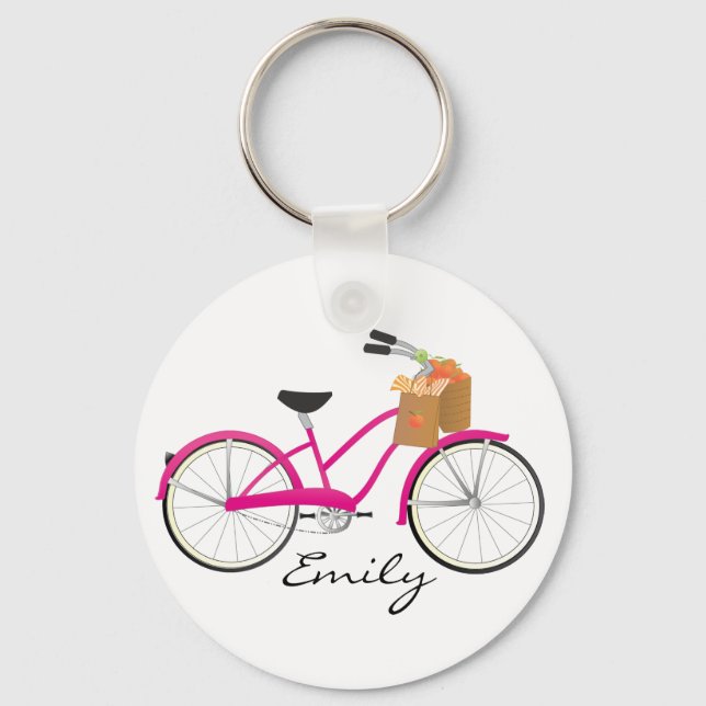 Chaveiro Bicicleta Quente de PInk com Laranjas (Frente)