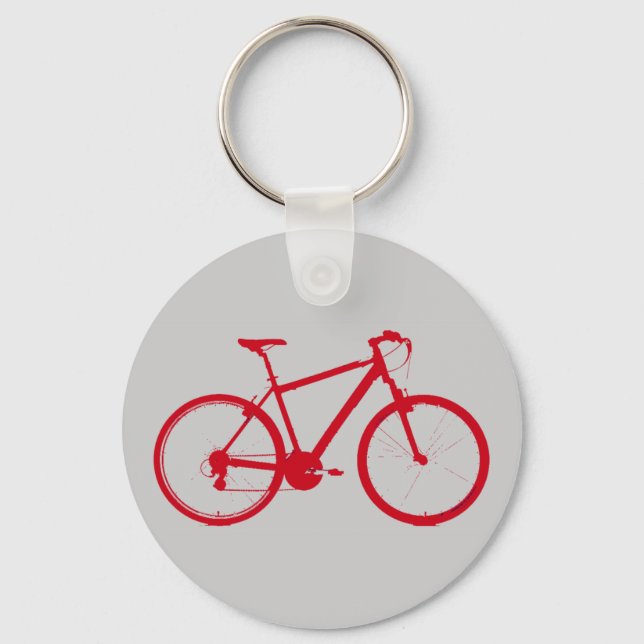 Chaveiro bicicleta vermelha, ciclismo (Frente)