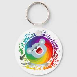 Chaveiro Bico desenho Arco-Íris Branco Leão