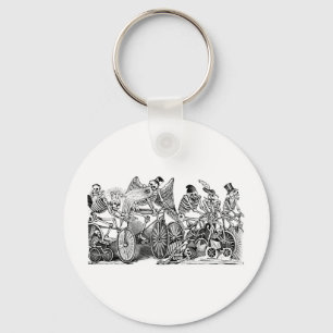 Chaveiro Bicyclists de Calavera cerca de 1800's atrasado