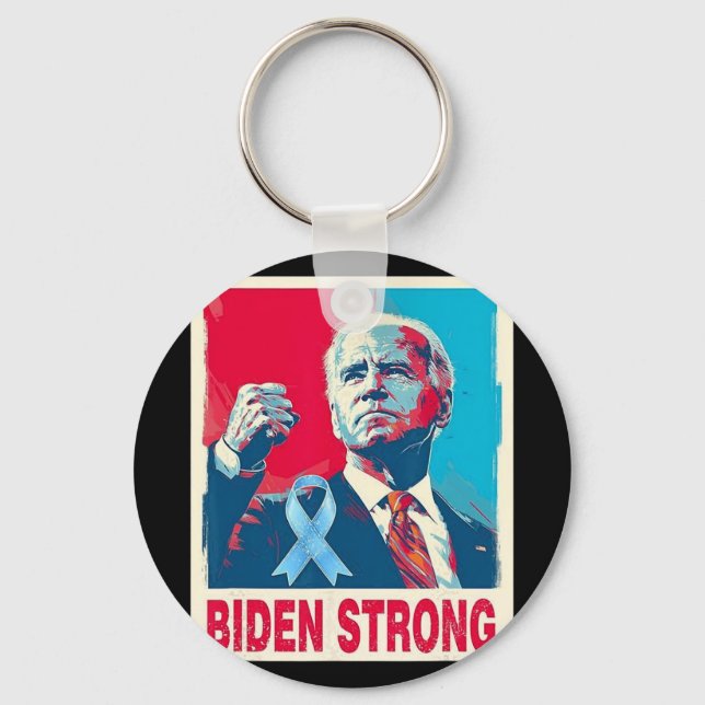 Chaveiro Biden Forte Apoio Joe Biden Luta Contra Prost (Frente)