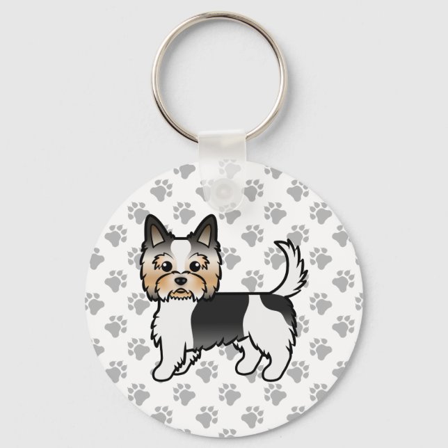 Chaveiro Biewer Terrier / Biewer Yorkie Cartoon Cachorro &  (Frente)