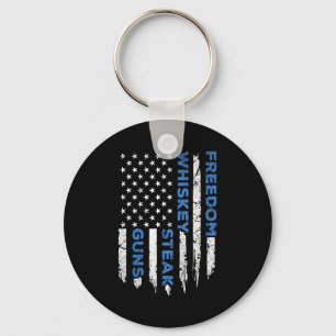 Chaveiro Bife da liberdade & armas bandeira americana p