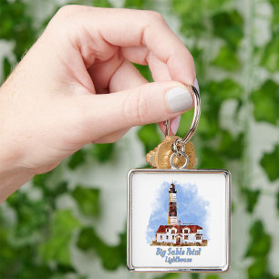 Chaveiro Big Sable Point Lighthouse Watercolor - Michigan