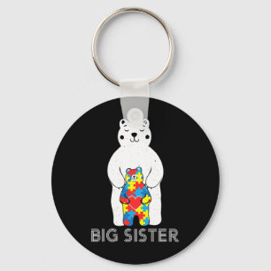 Chaveiro Big Sister Bear Autismo Consciência Amor Amparo Mã