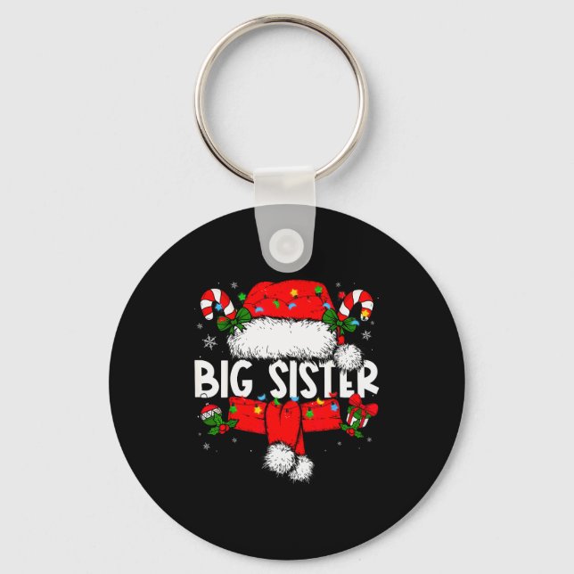 Chaveiro Big Sister Christmas Pajama Santa Claus Family Mat (Frente)