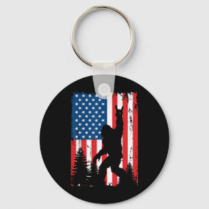 Chaveiro Bigfoot 4 De Julho Vintage Bandeira Americana EUA 