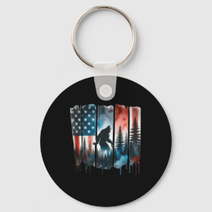 Chaveiro Bigfoot American Flag Sasquatch Patriotic 4th Of J