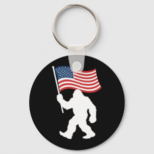 Chaveiro Bigfoot Bandeira Americana Sasquatch Patriótico EU
