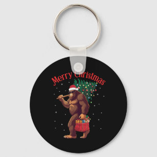 Chaveiro Bigfoot Feliz Árvore de Natal Luzes Sasquatch Xmas
