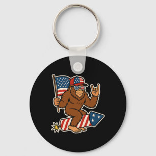 Chaveiro Bigfoot Merica Rock Patriótico Americano Bandeira