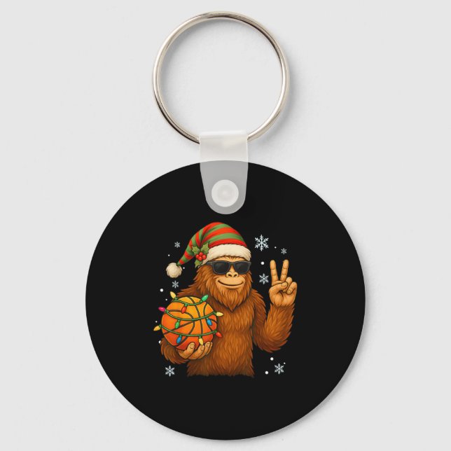 Chaveiro Bigfoot Santa Basketball Christmas  (Frente)