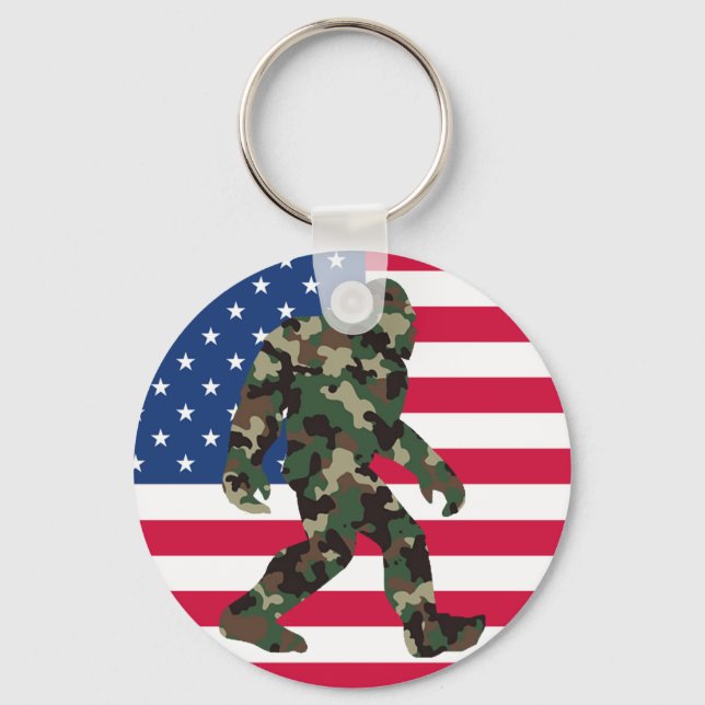 Chaveiro Bigfoot Sasquatch Camuflagem  (Frente)