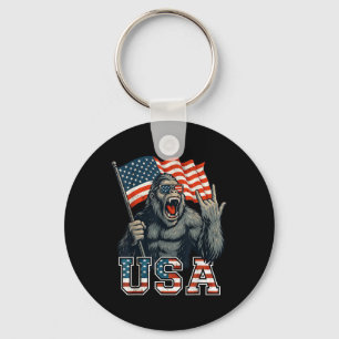Chaveiro Bigfoot Usa Sasquatch 4 De Julho American Flag Pa