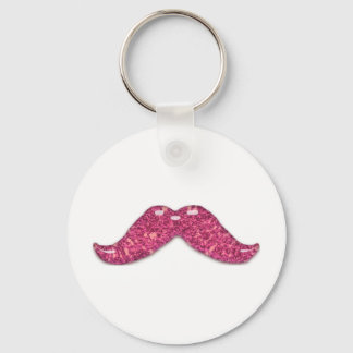 Chaveiro Bigode brilhante rosa