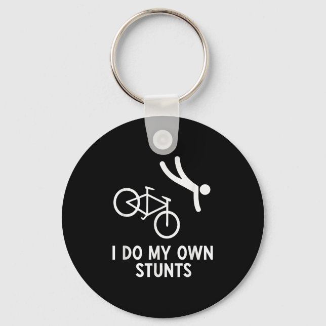 Chaveiro Bike Lover Shirt I Do My Own Stunts Cycling  (Frente)