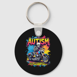 Chaveiro Biker Skeleton Riding Motorcycle Quebra-cabeça Aut