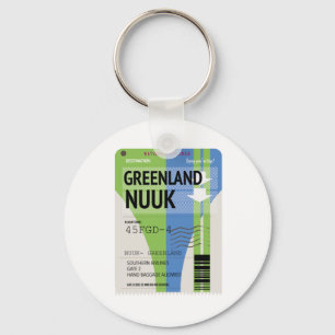 Chaveiro Bilhete de viagem para Nuuk, Groenlândia