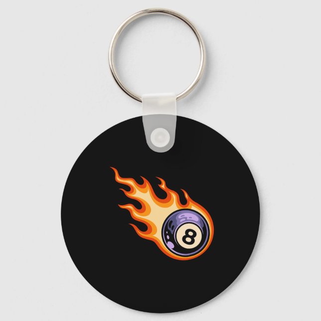 Chaveiro Bilhetes de Piscina de Bola 8 Flaming (Frente)