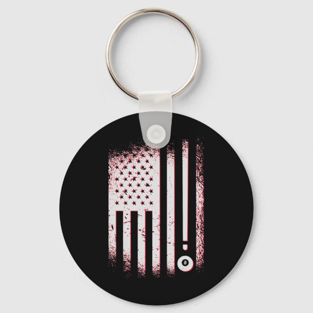 Chaveiro Billiard American Flag Usa Piscina Jogadores E Bil (Frente)