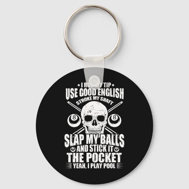 Chaveiro Billiard Billiard Piscina Player I Esfregar Minha  (Frente)