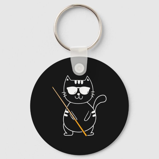 Chaveiro Billiard Cat - Piscina de 8 bolas do Billiard Play (Frente)