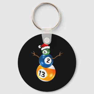 Chaveiro Billiard Christmas Snowman com Mesa de Piscina
