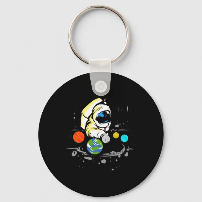 Chaveiro Billiard Player Astronaut Snooker Billiard Gift (Frente)